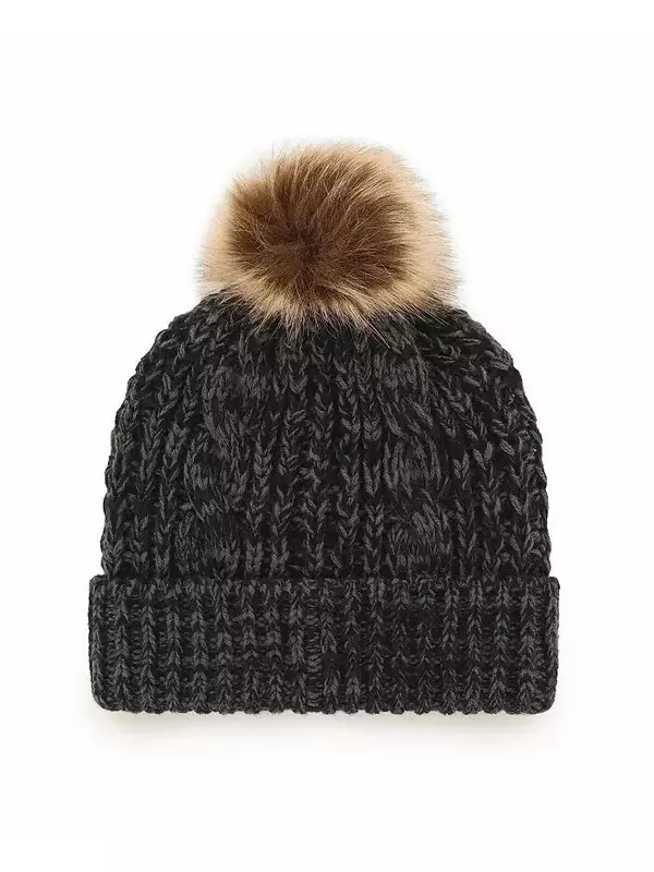 Черная женская вязаная шапка с манжетами и помпоном Miami Heat Meeko '47 Brand, черный