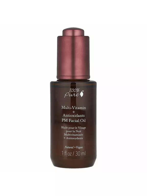 100% Pure, Масло для лица с мультивитаминами и антиоксидантами, PM, 30 мл (1 жидк. Унция)