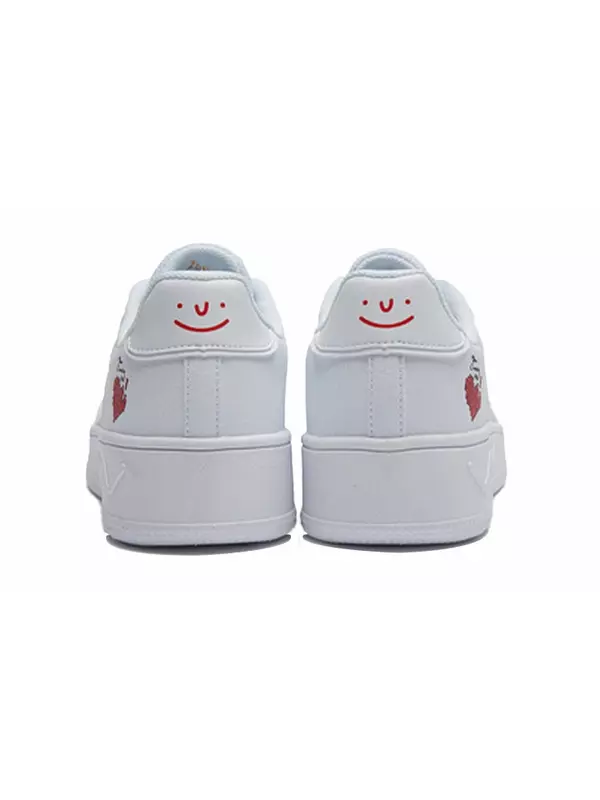 Кеды, скейтборд обувь женская низкая белый/красный 361°