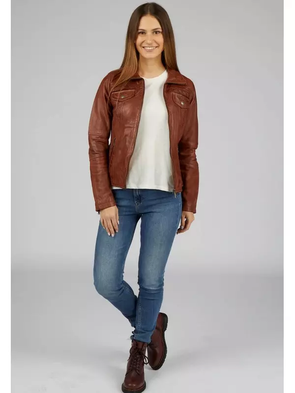 Кожаная куртка SEBACI 7eleven, коричневый