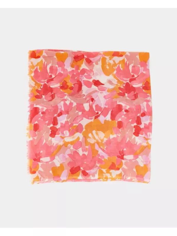 Шарф из вискозы Oceans Diary с абстрактным принтом Abbacino, розовый