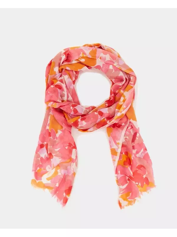 Шарф из вискозы Oceans Diary с абстрактным принтом Abbacino, розовый