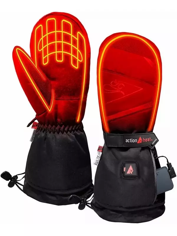 Мужские варежки с подогревом на батарейках ActionHeat, 5 В, черный