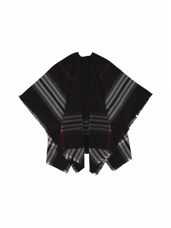 Пончо в клетку для женщин Adagio, черный