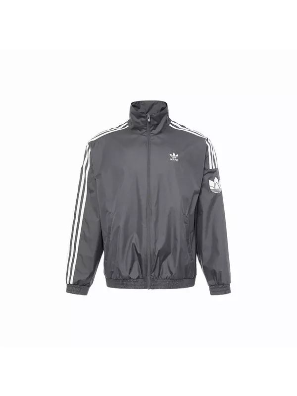 Adidas Originals Куртка ветровка серии Clover ветронепроницаемая и дышащая унисекс, Dark Gray