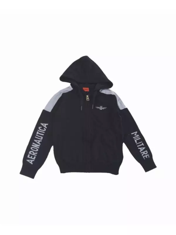 Двухцветное худи на молнии Aeronautica Militare, синий