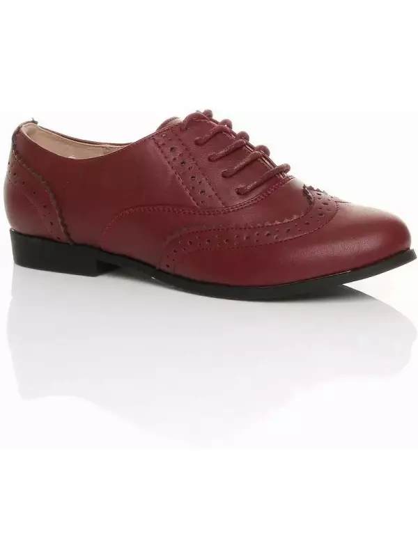Оксфорды на плоском каблуке со шнуровкой и броги AJVANI, красный