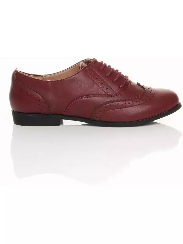 Оксфорды на плоском каблуке со шнуровкой и броги AJVANI, красный