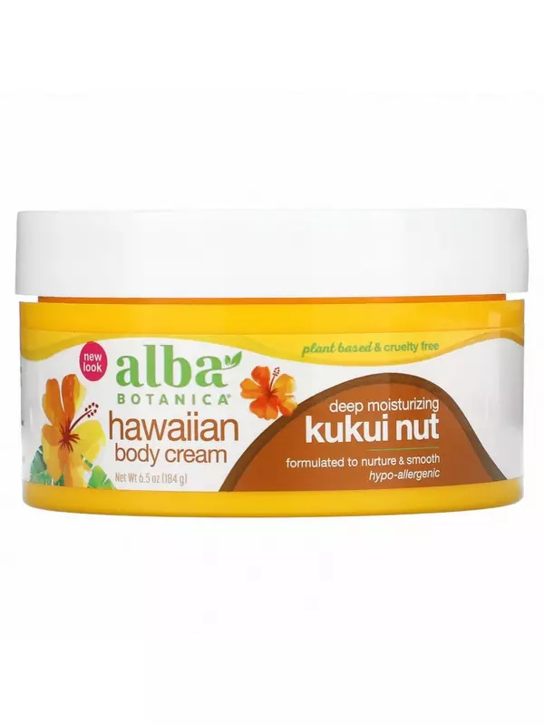 Alba Botanica, Гавайский крем для тела, орех кукуи, 184 г (6,5 унции)