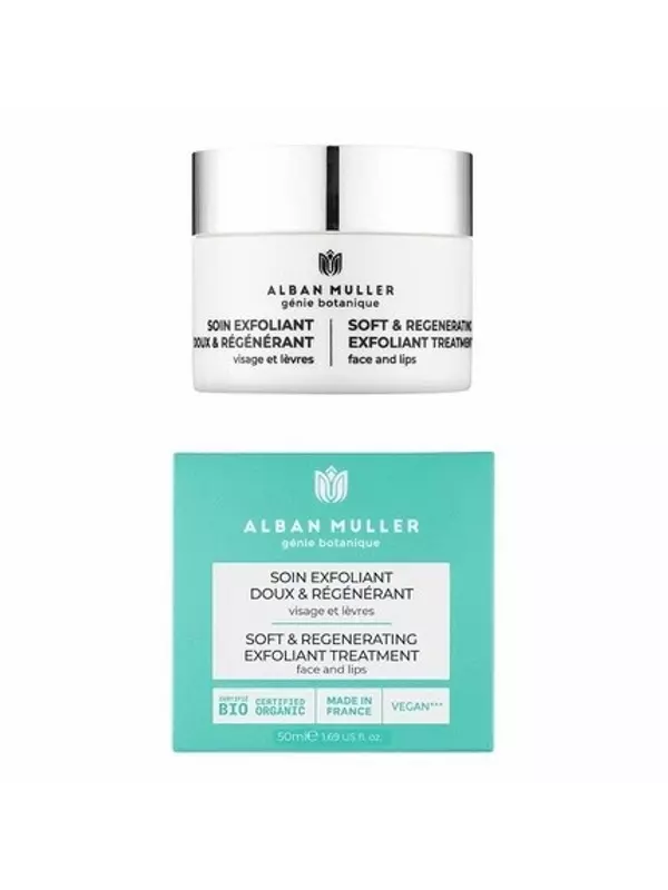 Нежный и восстанавливающий скраб для лица и губ от - Certified Organic by Ecocert 50 мл Alban Muller