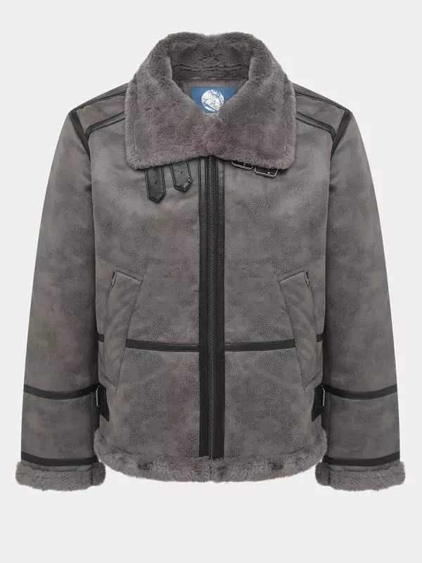 Дубленка Alessandro Manzoni Denim, размер 50, серый