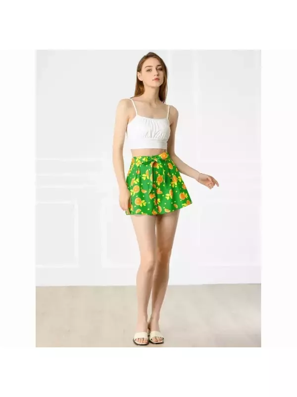 Женские летние пляжные шорты-кюлоты с эластичной талией и галстуком-бабочкой ALLEGRA K