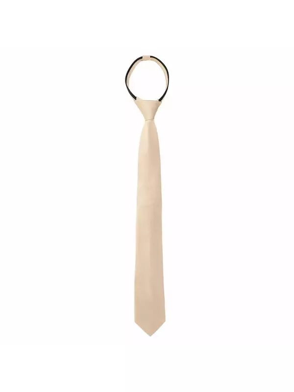 Мужской узкий однотонный однотонный галстук на молнии с регулируемым ремешком на шею, свадебный галстук для жениха ALLEGRA K, цвет Champagne