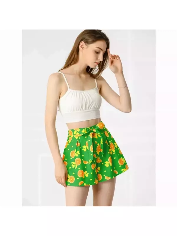 Женские летние пляжные шорты-кюлоты с эластичной талией и галстуком-бабочкой ALLEGRA K