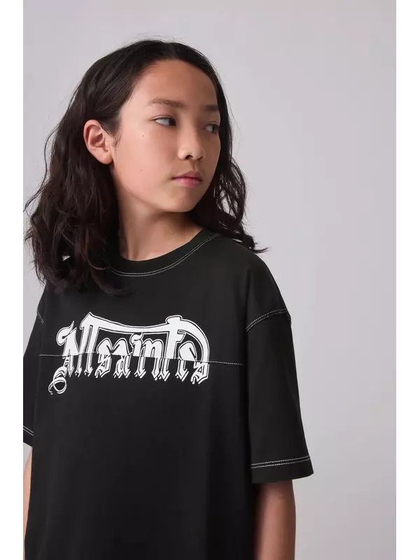 Футболка оверсайз с графическим рисунком для мальчика Smallsaints, черный