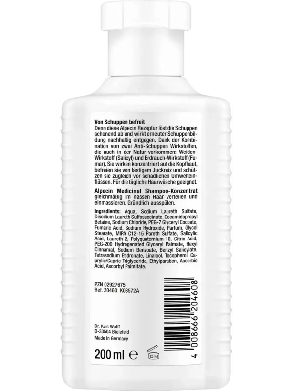Шампунь-Концентрат Лекарственный Анти-Шуппен 2000мл Alpecin