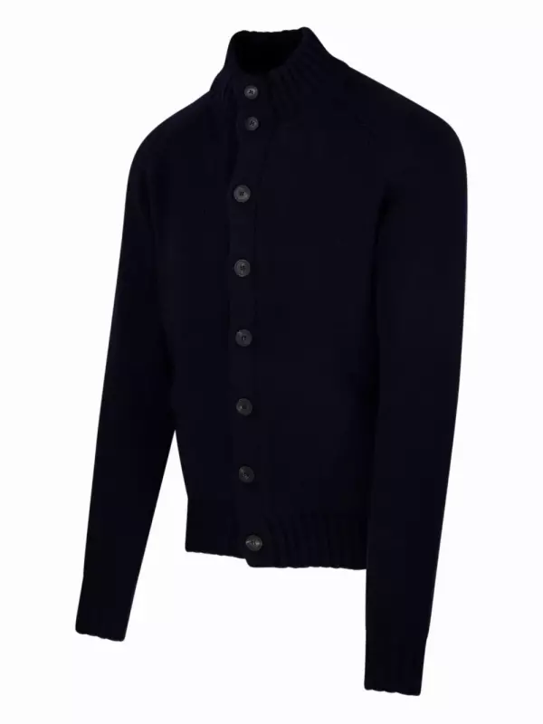 Кардиган с воротником-стойкой и пуговицами Altea, синий