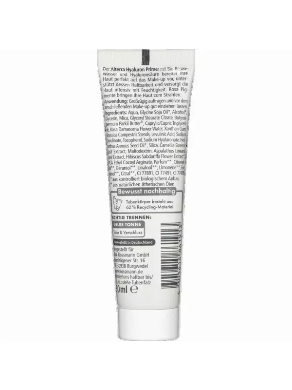 Гиалуроновый праймер Alterra NATURKOSMETIK, 30 ml