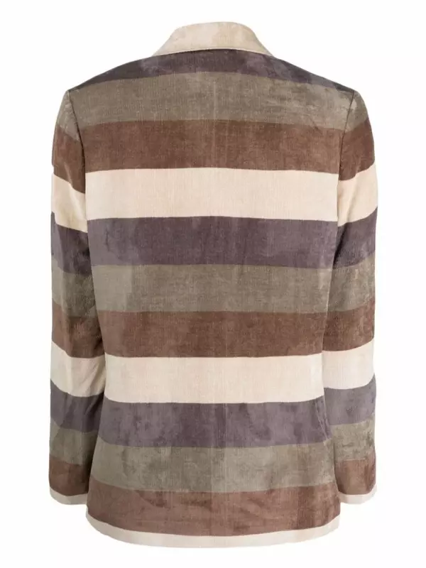 Двубортный блейзер в полоску Alysi, нейтральный цвет