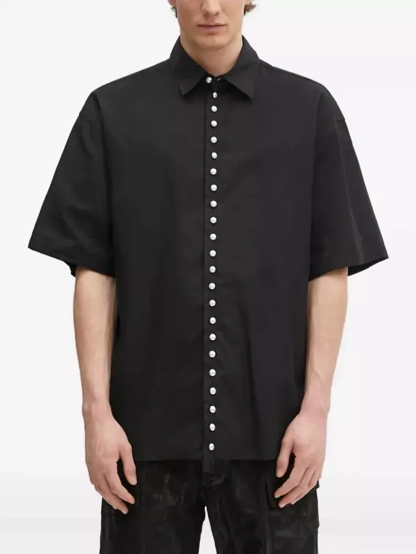 Рубашка AMBUSH с короткими рукавами, украшенная жемчугом, черный