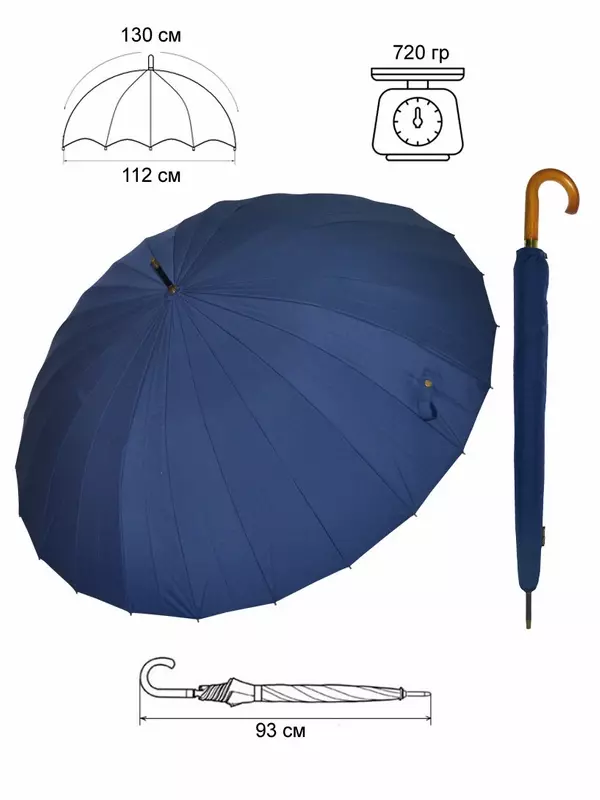 Зонт-трость Ame Yoke, синий