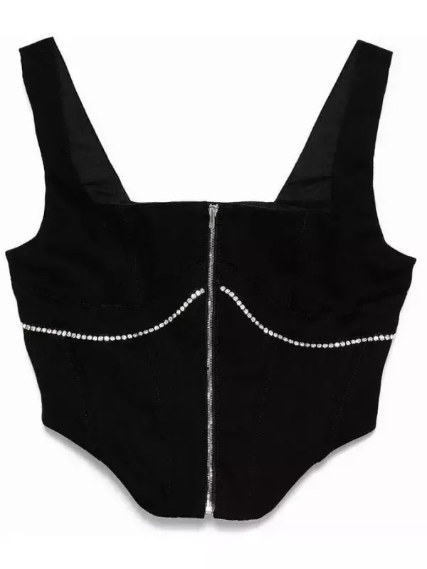 AMIRI топ-корсет с кристаллами, черный