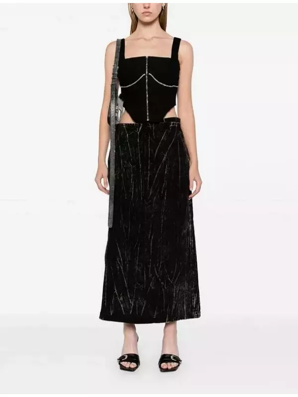 AMIRI топ-корсет с кристаллами, черный