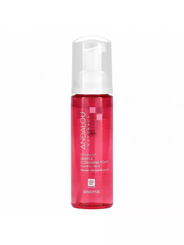 Andalou Naturals, 1000 Roses, нежная очищающая пенка, для чувствительной кожи, 163 мл (5,5 жидк. Унции)