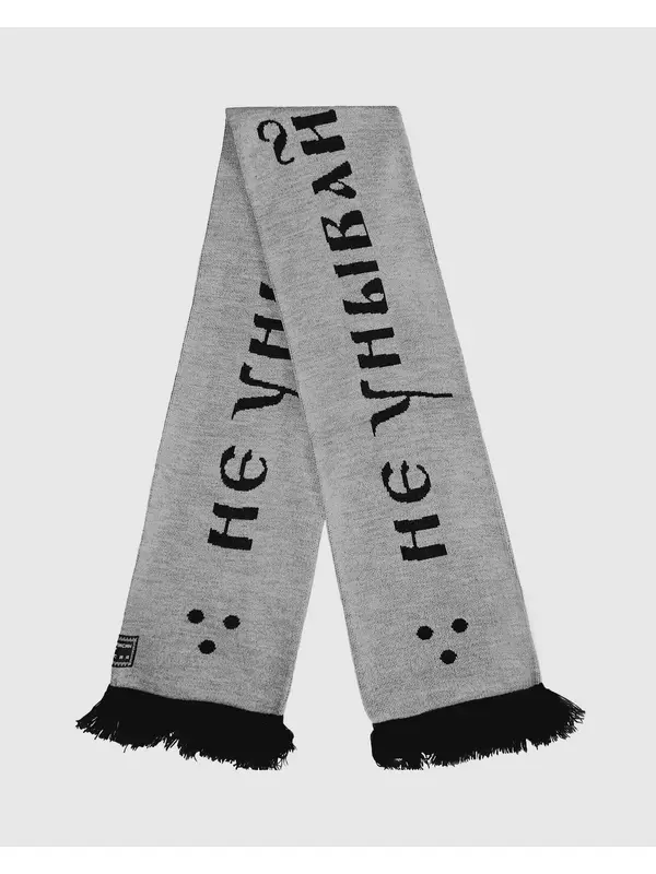 Шарф Антон Лисин Не Унывай Душа Моя для мужчин и женщин,180х24 см, серый