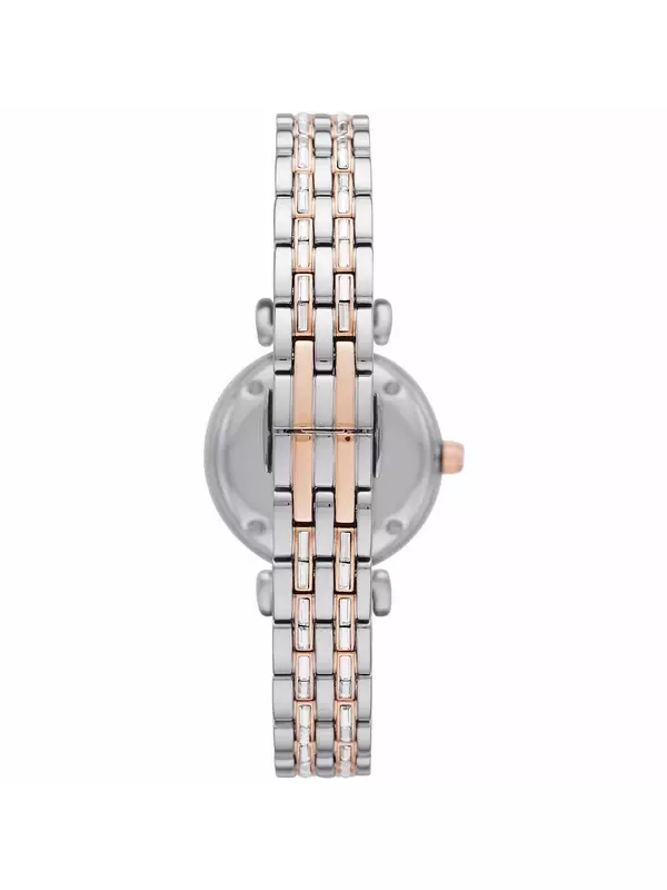 Элегантные женские часы из нержавеющей стали с серебристым циферблатом Armani Emporio