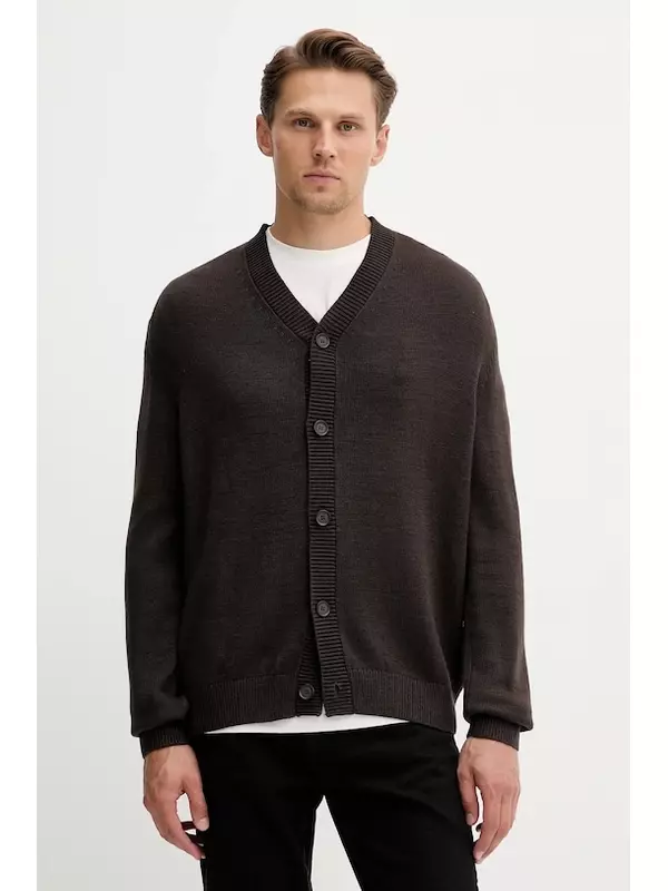 Кардиган с добавлением шерсти Armani Exchange, зеленый