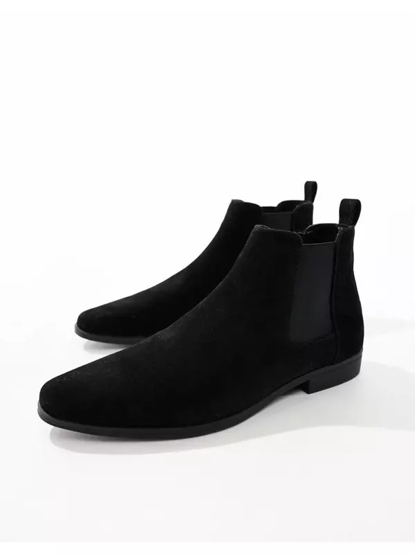 Черные ботинки челси из искусственной замши ASOS DESIGN