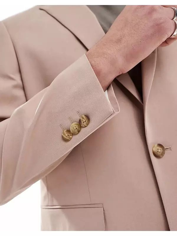 Узкий пиджак ASOS DESIGN пыльно-розового цвета