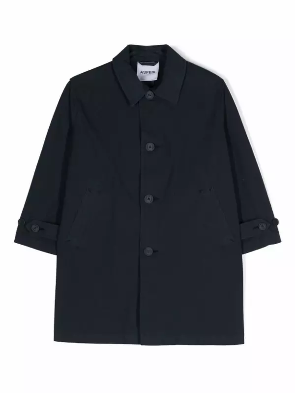 Aspesi Kids поплиновый тренчкот, синий