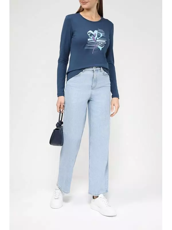 Хлопковый лонгслив с принтом Auranna