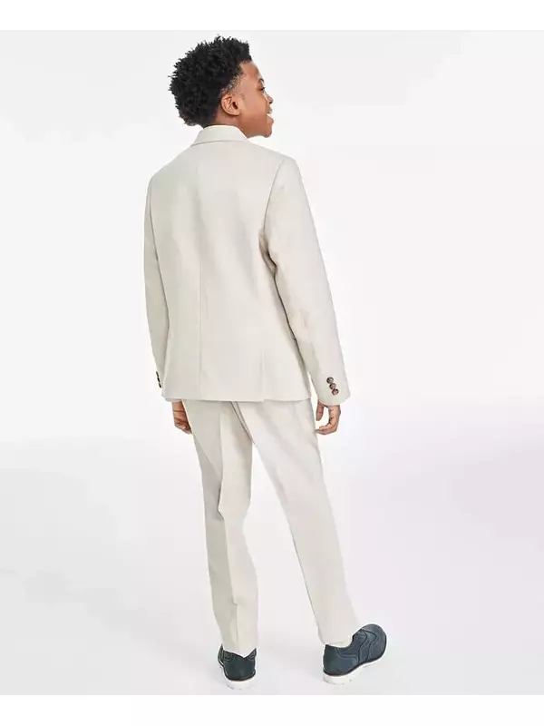 Спортивное пальто цвета хаки для больших мальчиков классического кроя, клетчатая рубашка и брюки цвета хаки B By Brooks Brothers, синий