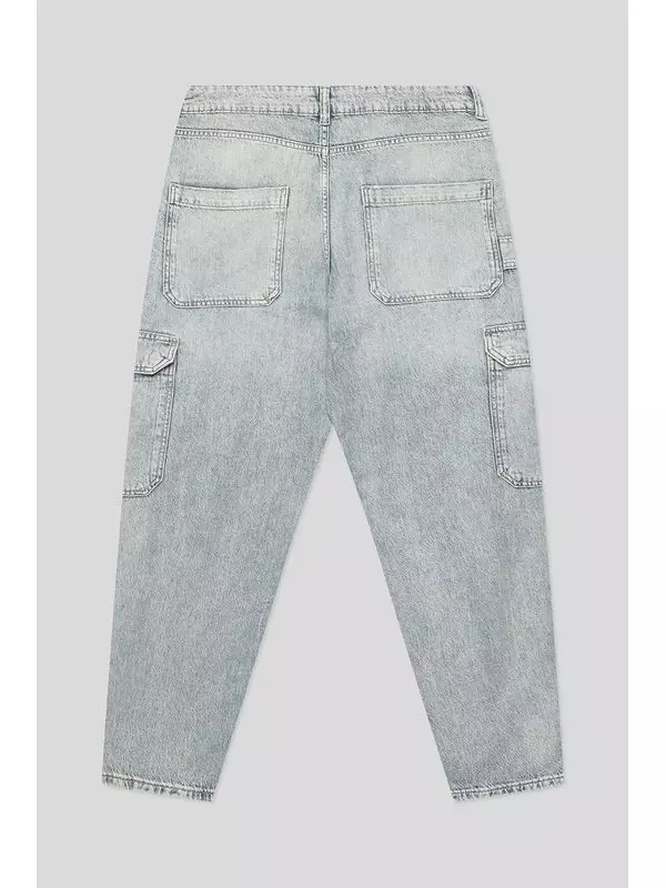 Джинсы с эффектом потертости и карманами Baby Angel