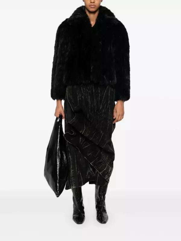 Balenciaga шуба из искусственного меха, черный