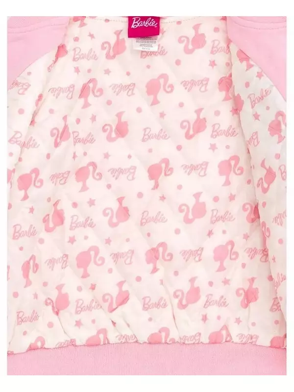 Университетский бомбер из французской махровой ткани для девочек для малышей, Ребенок Barbie, розовый