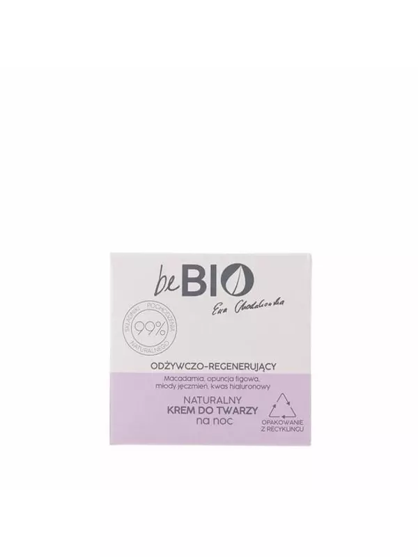 Опунция, Ячмень, Гиалуроновая кислота, Натуральный питательный и регенерирующий ночной крем для лица, 50 мл BeBio, Be Bio Ewa Chodakowska