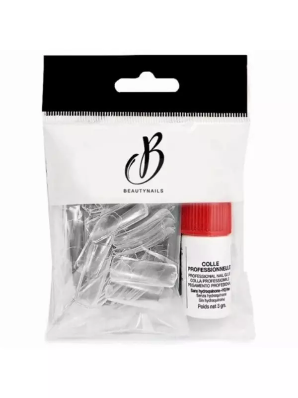 Прозрачные насадки для дизайна Bna + клей + аппликатор Beautynails