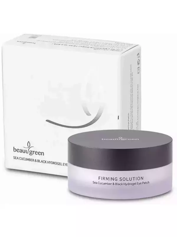BEAUUGREEN Патчи гидрогелевые с экстрактом морского огурца и пудрой черного жемчуга для глаз / Hydrogel Sea Cucumber & Black EYE PATCH, premium pack 60 шт