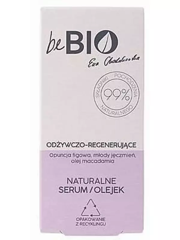 Опунция, Ячмень, Гиалуроновая кислота, Натуральная питательная и регенерирующая сыворотка/масло для лица, 30 мл BeBio, beBio Ewa Chodakowska