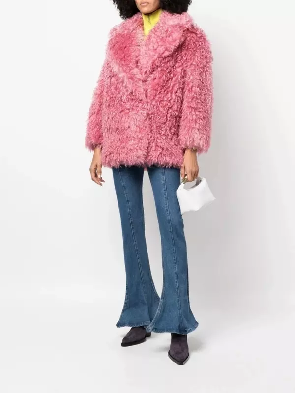 BECAGLI шуба из шерпы с запахом, розовый