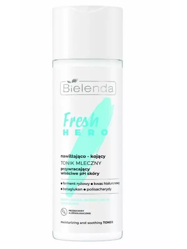 Увлажняющий успокаивающий тоник для лица Bielenda Fresh Hero Milky, 200 мл