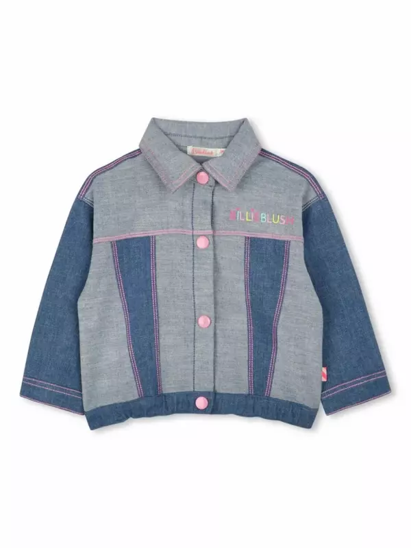 Billieblush джинсовая куртка с вышивкой, синий