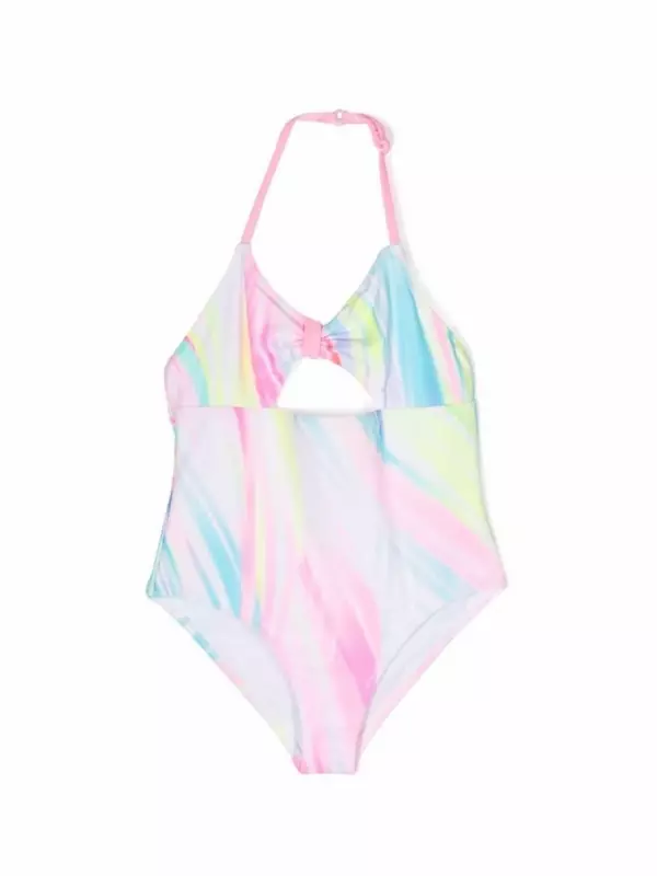 Billieblush купальник с абстрактным принтом, белый