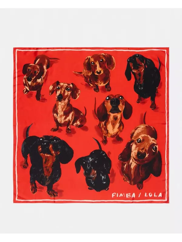 Женский квадратный шарф для собак Bimba y Lola, красный