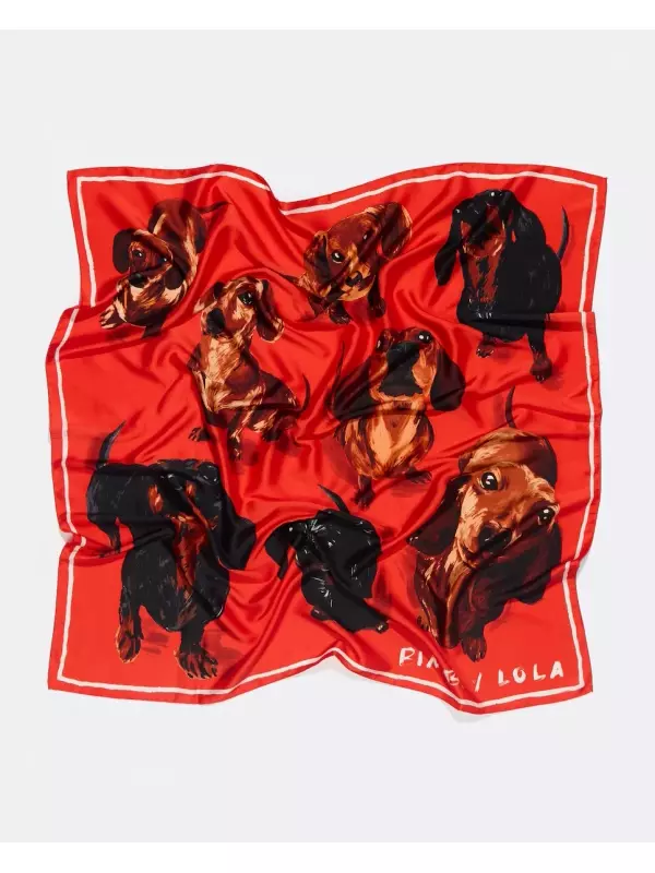 Женский квадратный шарф для собак Bimba y Lola, красный