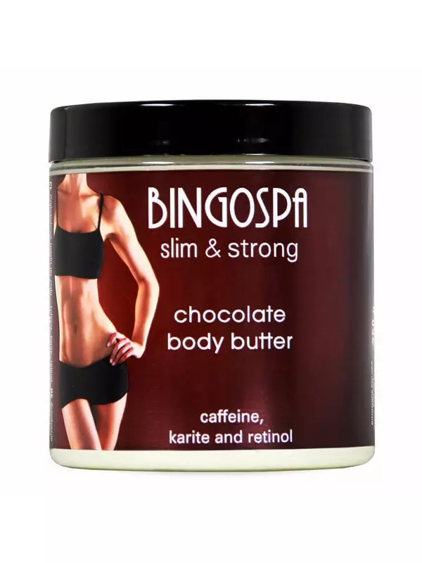 Шоколадное масло для тела с кофеином, ши и ретинолом, бронзирующий загар, 250 г Bingospa Slim&Strong